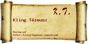Kling Tézeusz névjegykártya